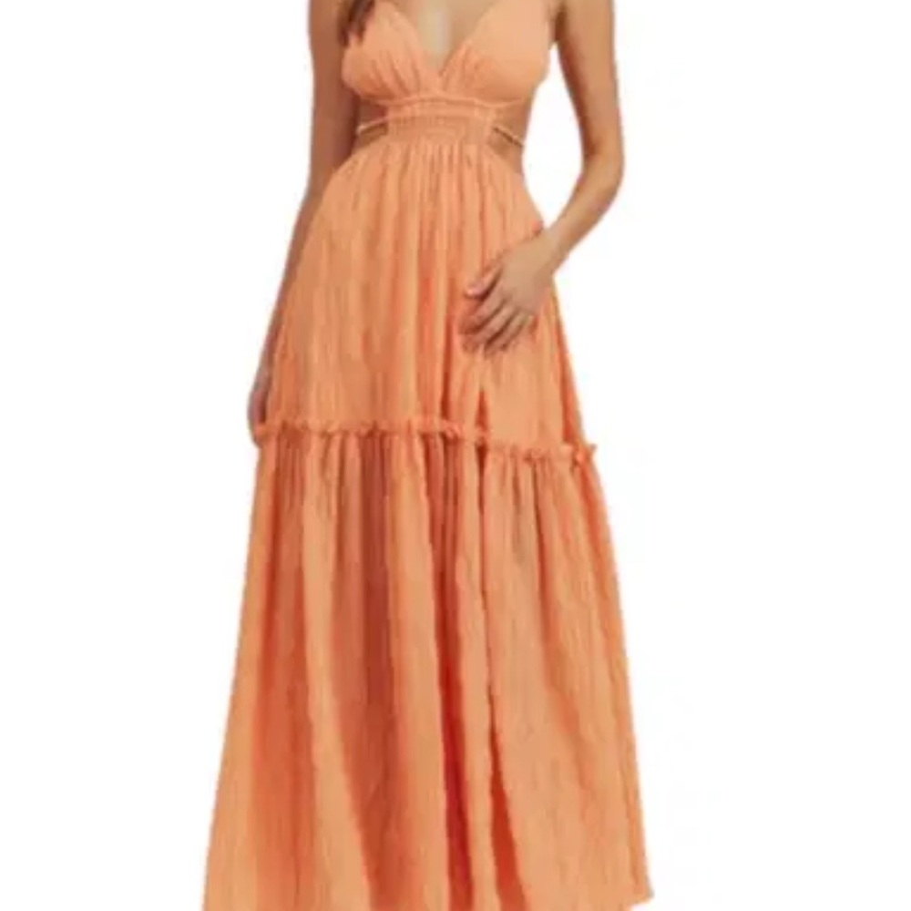 MARBLE Vibrant Coral Maxi Dress